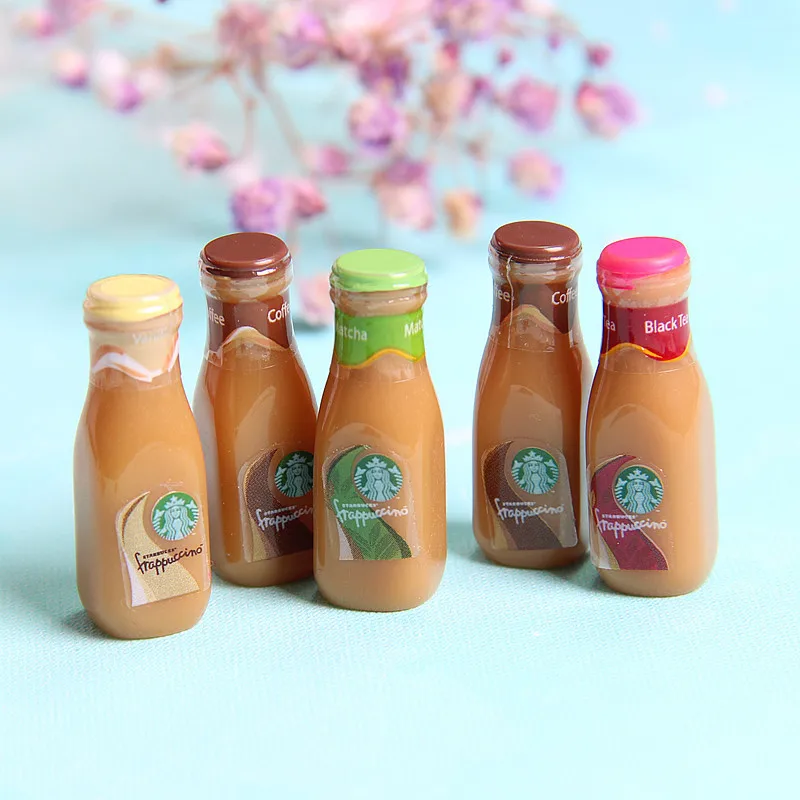 

10Pcs/lot 3D Mini Coffee Bottle Resin Cabochon DIY Earring Jewlery Pendants DIY Handmade Craft Supplies Phone Case Decoration