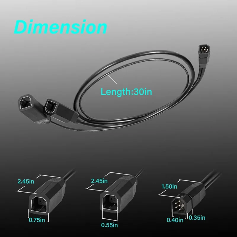 Двухлучевой разветвитель 720101-1 9 м SIDB Y 9-контактный кабель для боковой съемки