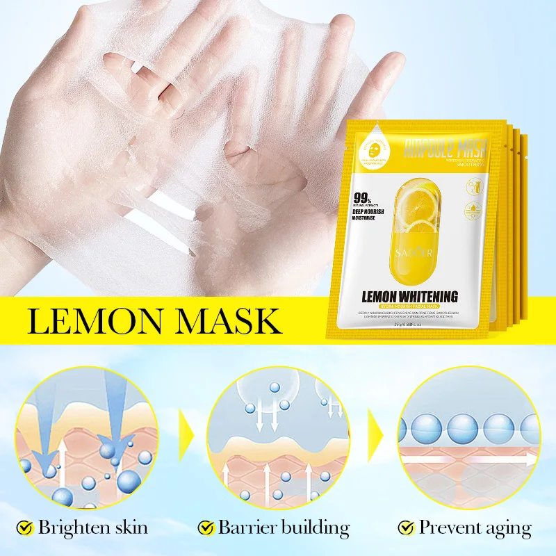 Набор из 10 предметов лимонная увлажняющая маска для лица коллагеновая
