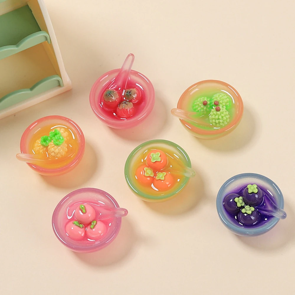 2 шт. серебристые фруктовые миски серии миниатюрные кабошоны из смолы с плоской