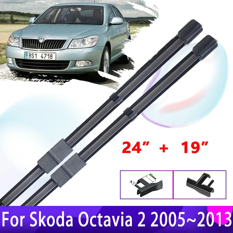 

Car Wiper Blade for Skoda Octavia 2 A5 MK2 1Z 2005~2013 2006 2007 2008 2009 2010 2011 2012 Windshield Wipers Car Accessories
