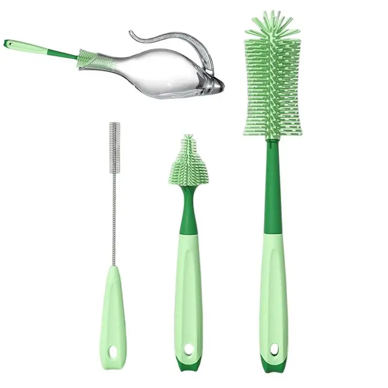 

Набор силиконовых кистей для Детской бутылки с подставкой, бутылка для молока, 360 градусов, соломенная щетка, домашние портативные Кружки дл...