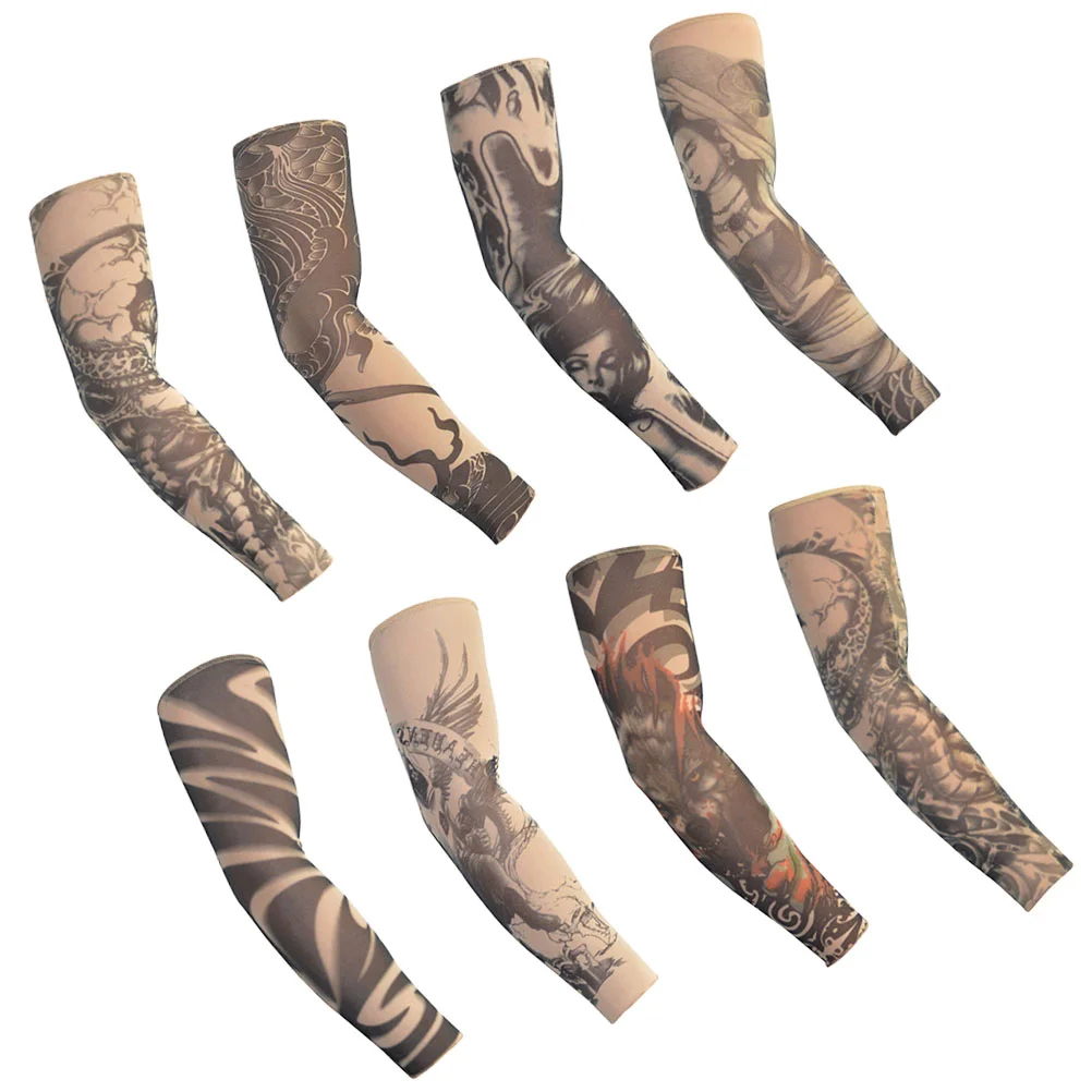 

8pcs Sleeves Printed Sports Sleeves Summer Cycling Driving Sleeves