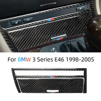 carbon fiber interior central cover decor trim sticker for bmw old 3 series e46 1998 2005 central strip cover car accessories
