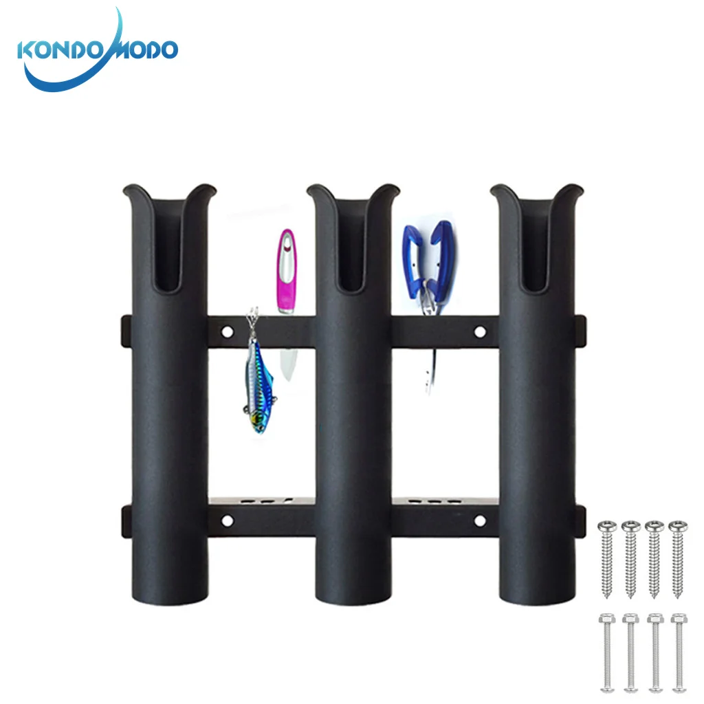 

Plastic Fishing Rod Holder 3 Tubes Link Fishing Tackle Socket Marine Angling Box Kayak Yacht Catamaran Tube Mount Bracket