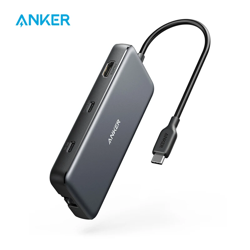 Anker USB C Hub, PowerExpand 8-in-1 USB C Adapter, with 100W Power Delivery, 4K 60Hz HDMI Port, 10Gbps USB C and 2 USB A A8383