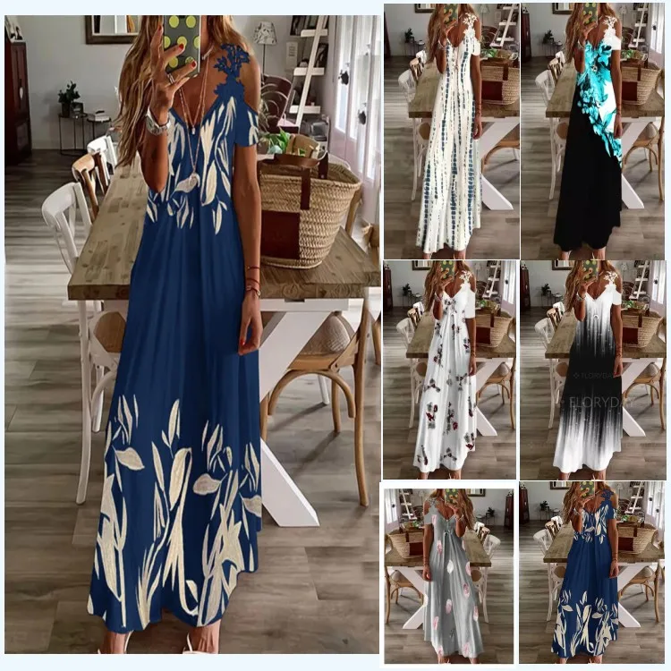 

Женское повседневное свободное платье на бретельках, летнее сексуальное платье макси в стиле бохо с бантом, кружевное вязаное крючком плат...