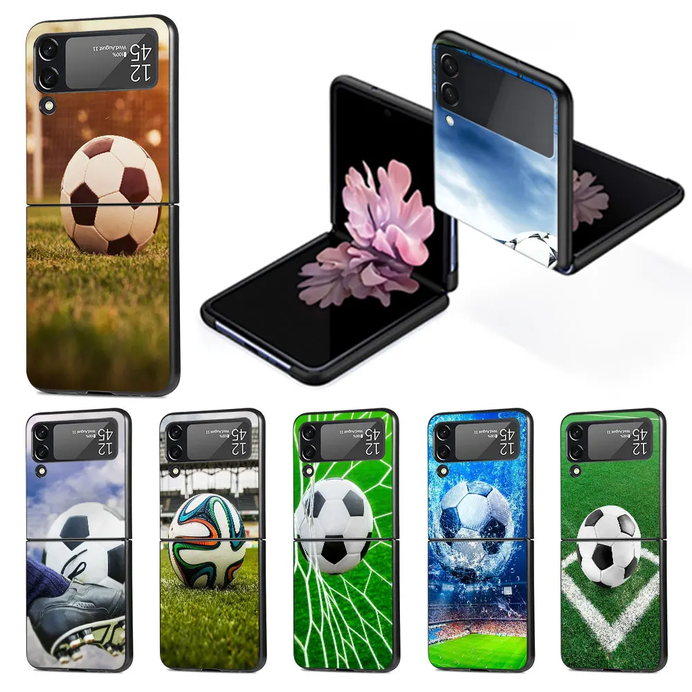 

Чехол для телефона Samsung Galaxy Z Flip 3 4, флип-чехол для Samsung Galaxy Z с надписью «Soccer Is My Life», черный жесткий защитный чехол для телефона Zflip3, Zflip4