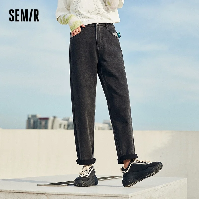 

Женские джинсы с флисовой подкладкой, облегающие прямые брюки в стиле ретро, модель зима 2023