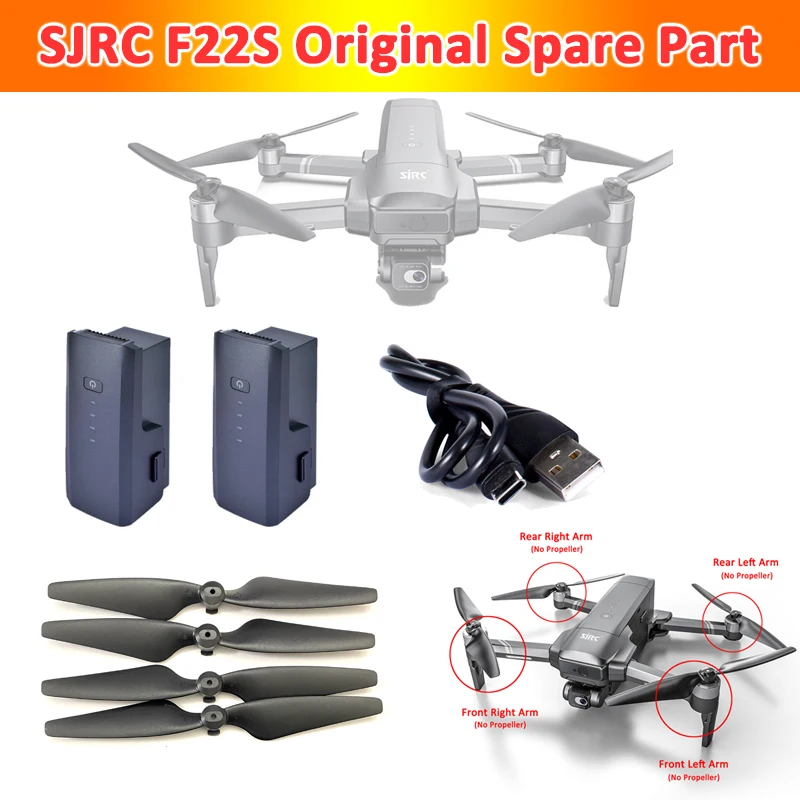 

SJRC F22S GPS Дрон оригинальная запасная часть пропеллер лопасть/защитная рамка/USB зарядное устройство/батарея/рычаг двигателя DIY аксессуар