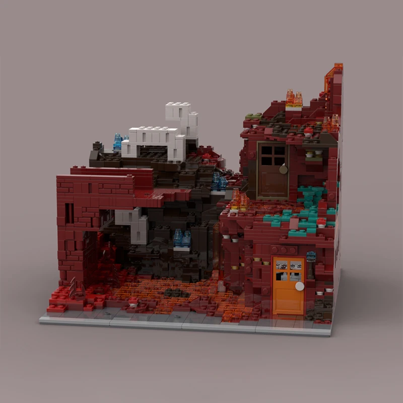 Фото 2230 деталей MOC Модульные здания: Модульное здание Нетера - Модель Лавового озера, Архитектурный конструктор, Подарок на Рождество, Поделка №1