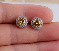 anglang bright gold silver colour earrings full dazzling cubic zirconia fashion womens earring jewelry