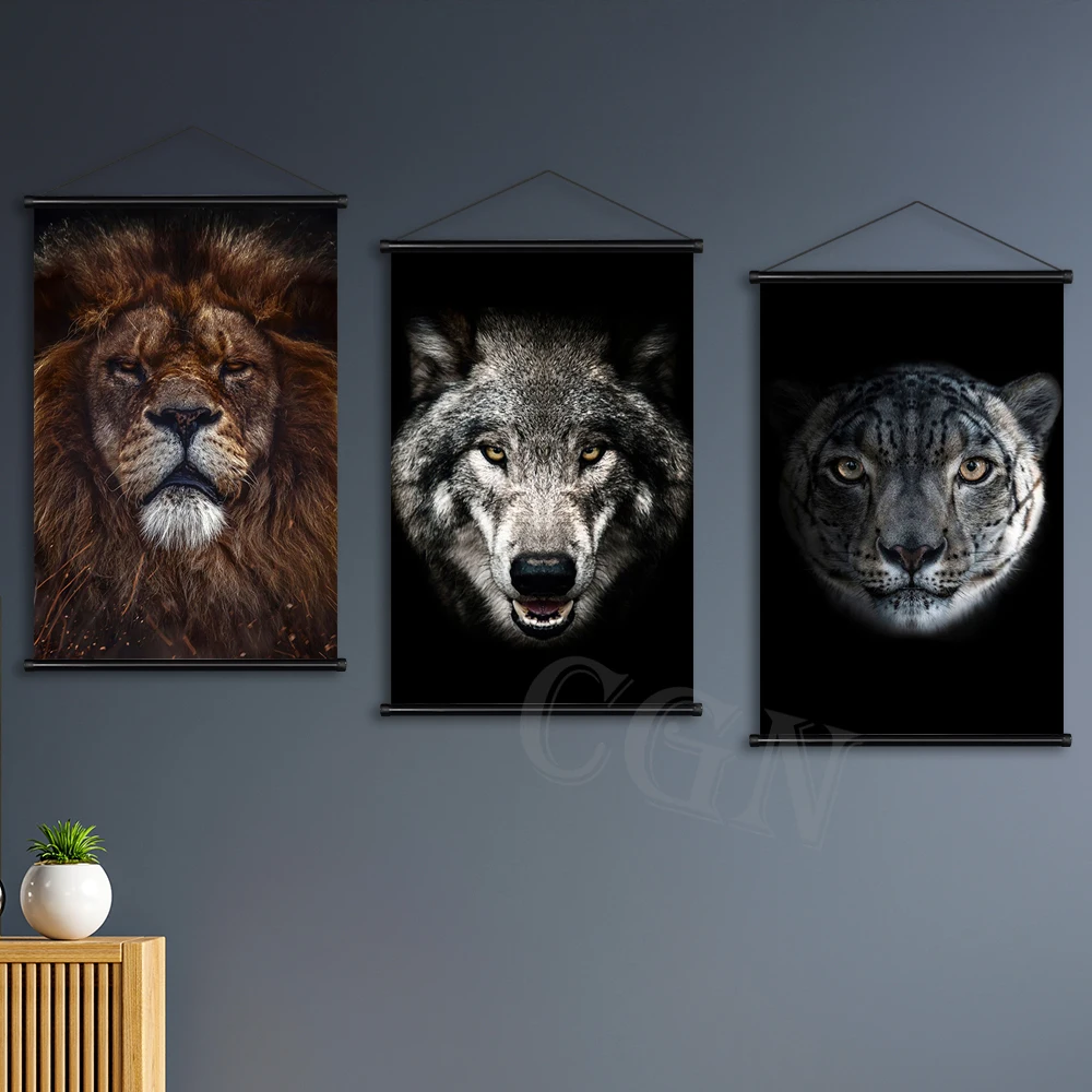 Настенные художественные плакаты с тигром черно-белые картины на холсте