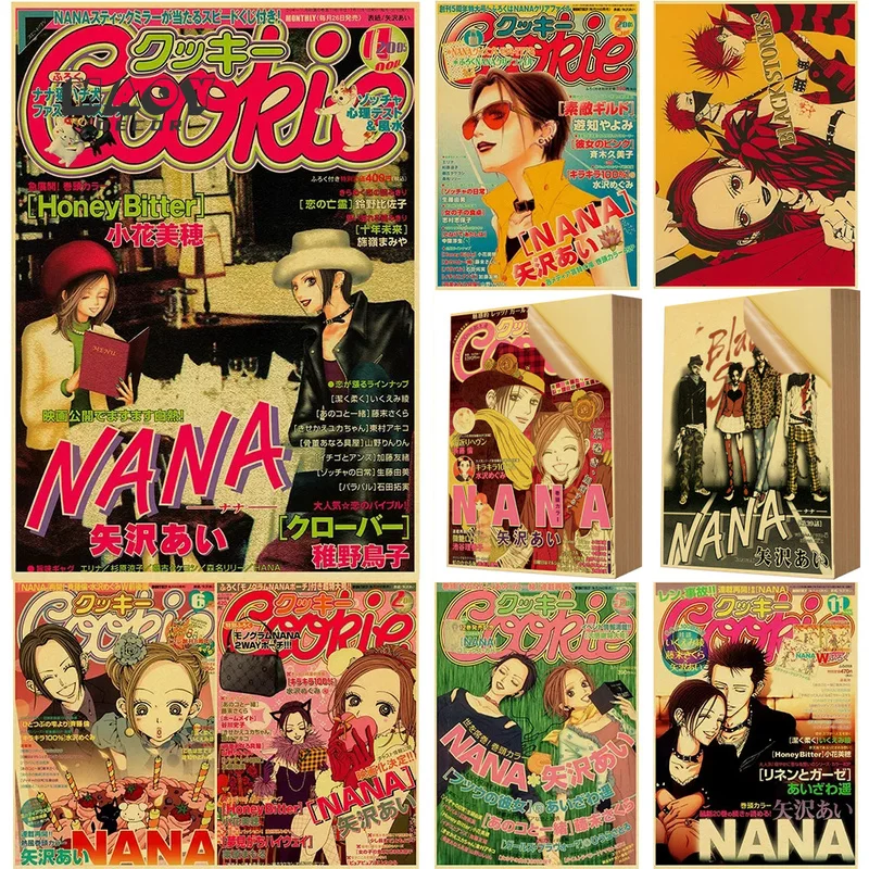 

Hot Anime NANA Retro Kraft Sticker Posters DIY Vintage Room Bar Cafe Decor Aesthetic Kawaii Gift Funny Prints Art Wall Paintings