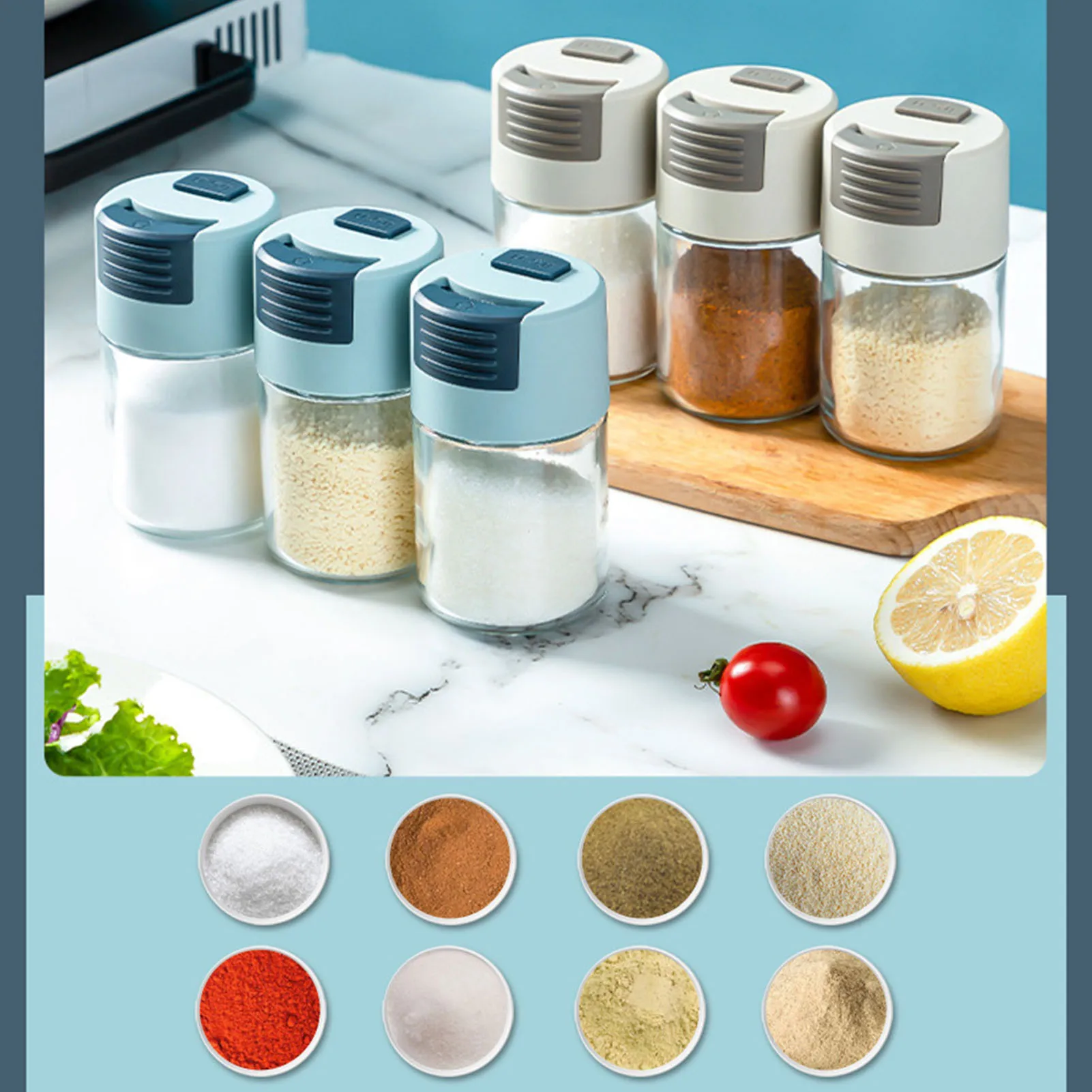 Kitchen Sealing Seasoning Dispenser Storage Tank Glass Jars Spices Condiments Organizer Airtight Container For Home Kitchen