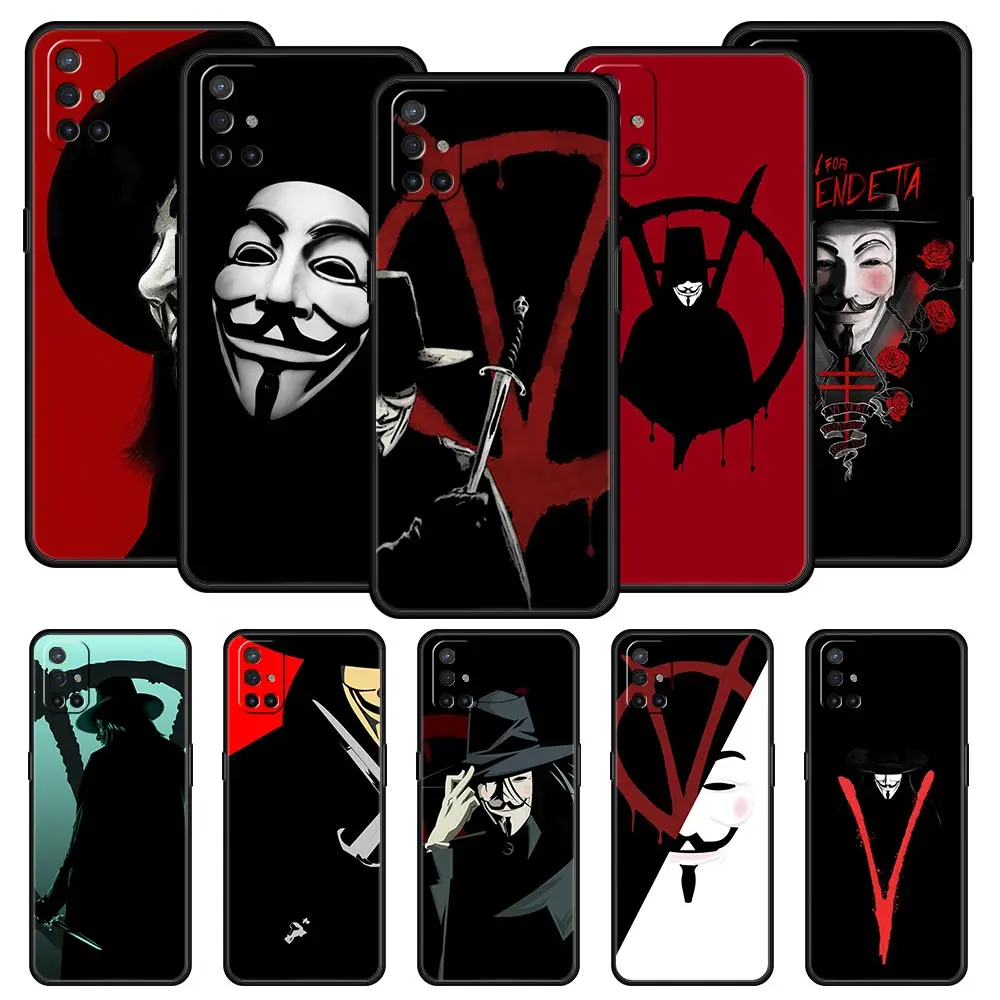 V for Vendetta Mask rose Cover For OnePlus 9 Pro 9T 9R 9RT 8T 8 7 6T 7T Z 5G Shell OnePlus Nord 2 CE N200 N10 5G N100 Phone Case
