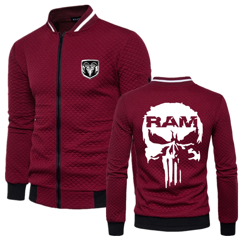 

Куртка мужская на молнии, хлопковая Повседневная, однотонная, с принтом логотипа Dodge RAM, одежда в британском стиле, весна-осень