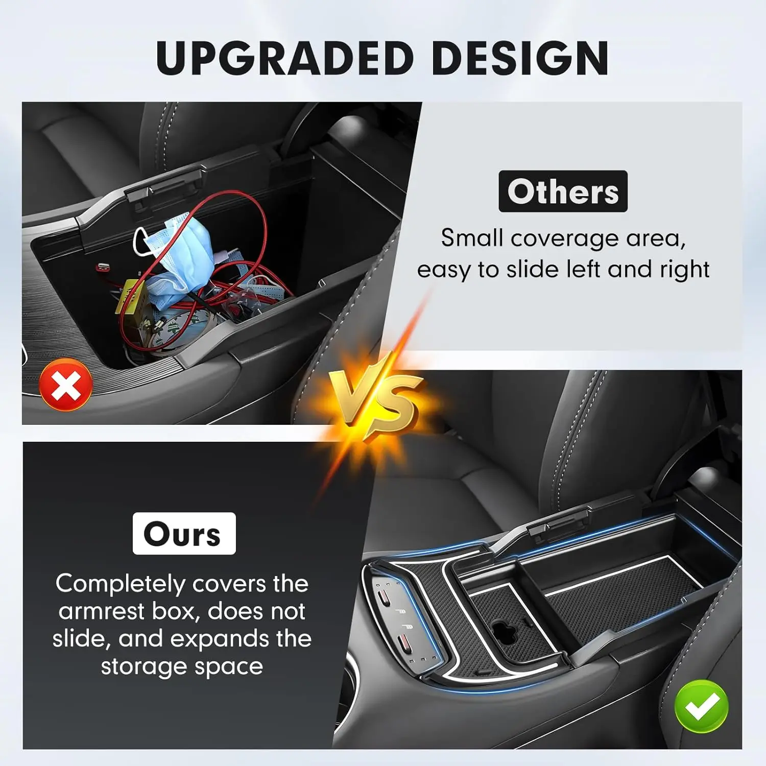 Фото Органайзер для центральной консоли Autorder, 2 шт., для Toyota Venza 2021-2024, аксессуары, ящик для хранения в подлокотнике, дополнительный вкладыш с противоскользящим покрытием №4