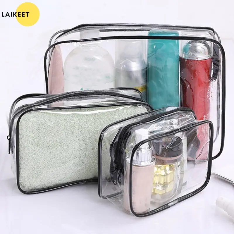 

Travel Transparent Cosmetic Bag PVC Women Zipper Clear Makeup Bags Beauty Case Make Up Organizer Storage Bath Toiletry Wash Bag