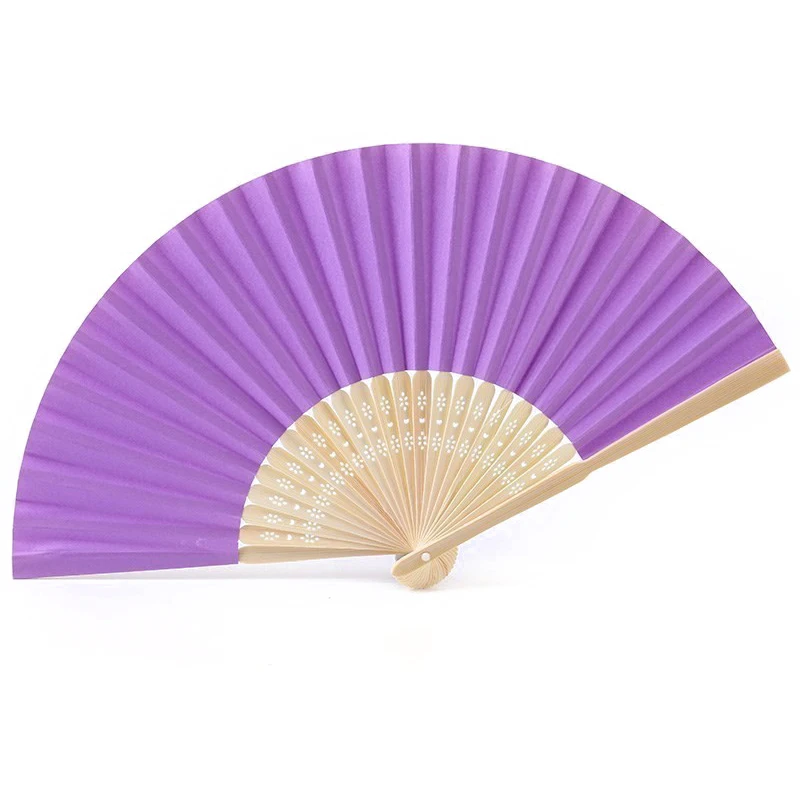 Складной бумажный веер из бамбука, ручной работы, 21 см