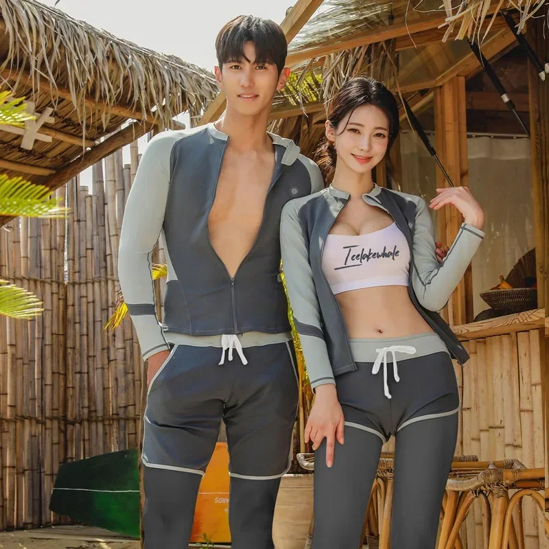Корейский женский мужской костюм для серфинга танкини Rashguard спортивный