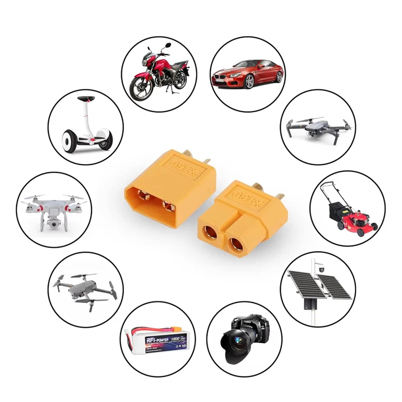 Разъем XT60 папа и мама с силиконовым проводом 10/20/30/50 см 12 AWG для радиоуправляемого