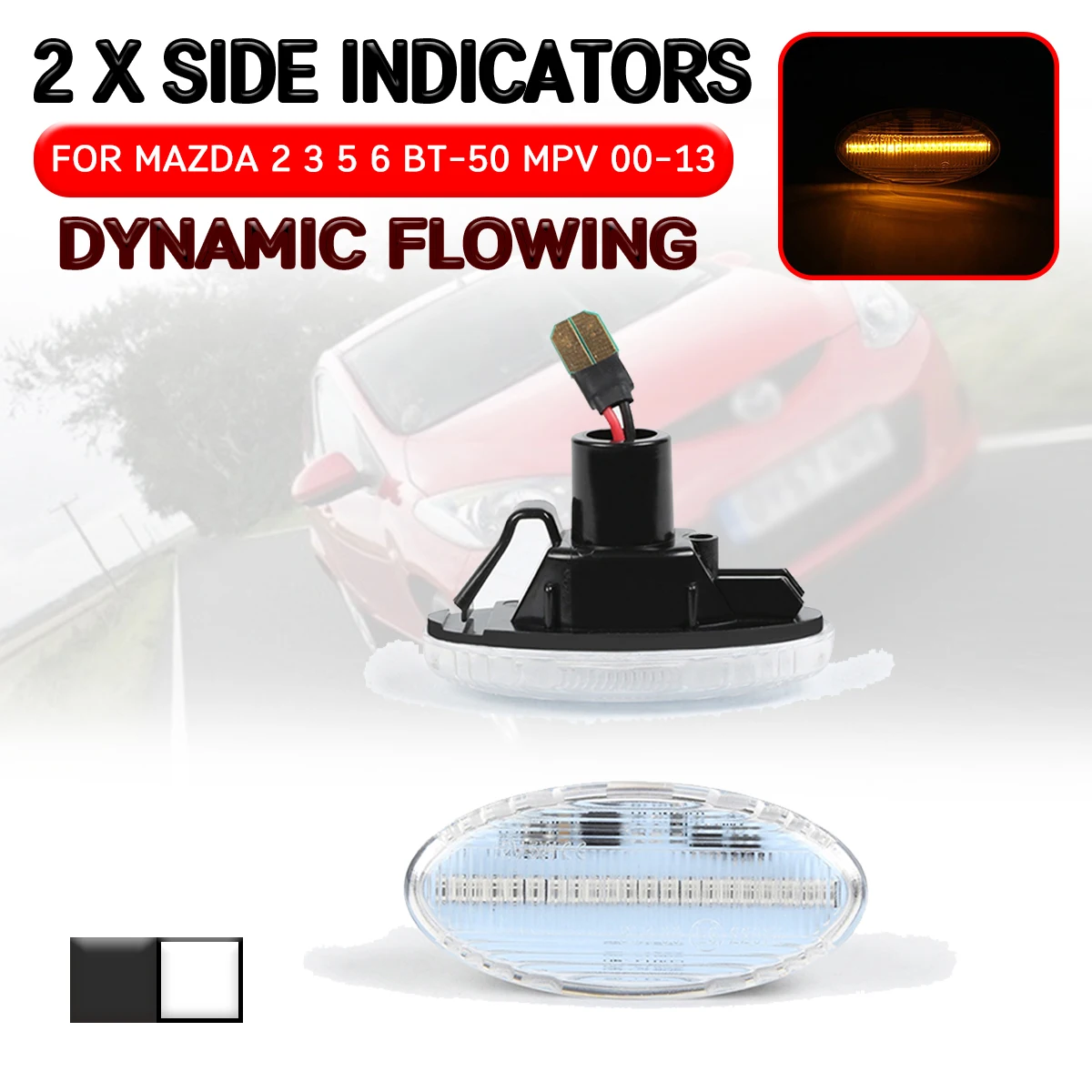 

Автомобильный светодиодный динамический боковой габаритный фсветильник рь, плавный поворотный сигнал, лампа для Mazda 3 BK 2004-2011 для Mazda 2 2011-2013,5...