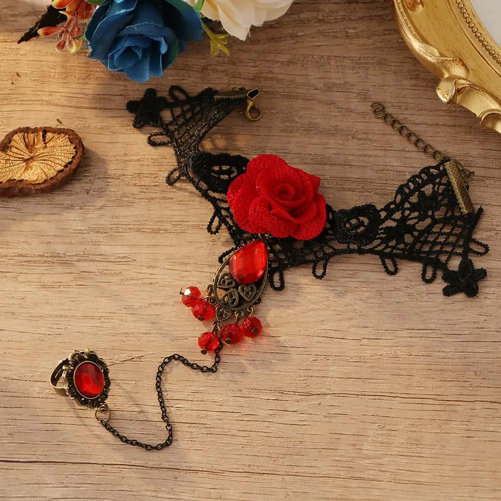 Женский браслет RscvonM черный кружевной в готическом стиле