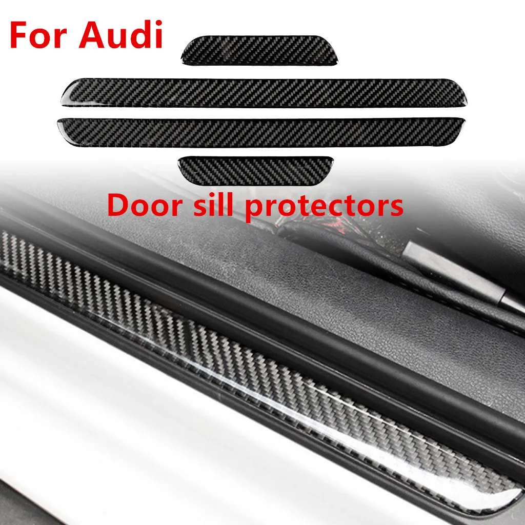 

Для Audi A3 2014-2019 защитная полоса для порога двери, Антибликовая декоративная наклейка из углеродного волокна, модификация интерьера