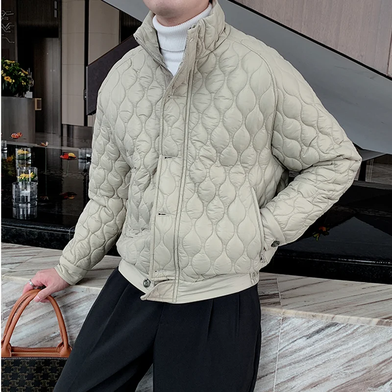 2021 Men's Autumn Winter Short Jackets Thick Warm Stand-up Collar Parkas Casual Slim Fit Coats Social Fashion Tops Male Clothing