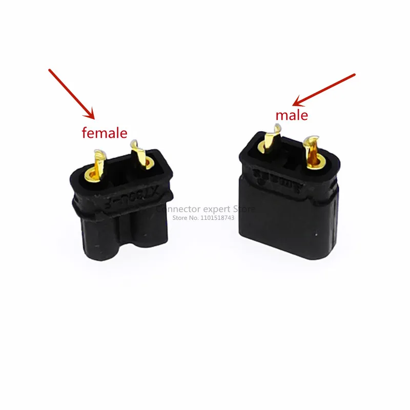 Aimeis black xt30u-f 2mm gold-plated plug connector anti-slip is used for UAV/RPV | Connectors