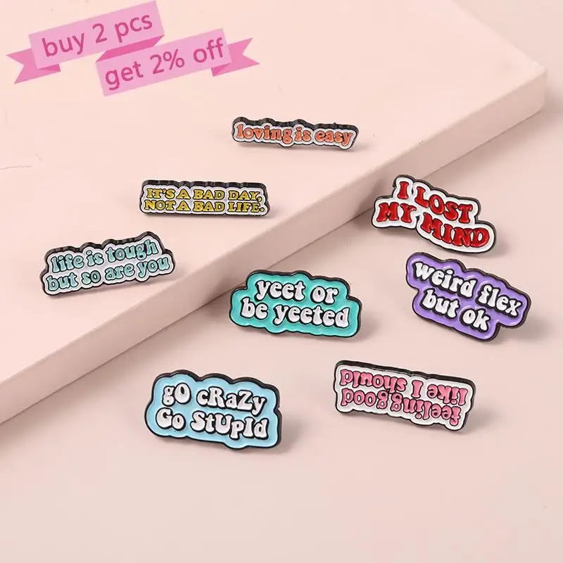 Забавные эмалированные булавки с цитатами странная гибкая но хорошо брошь