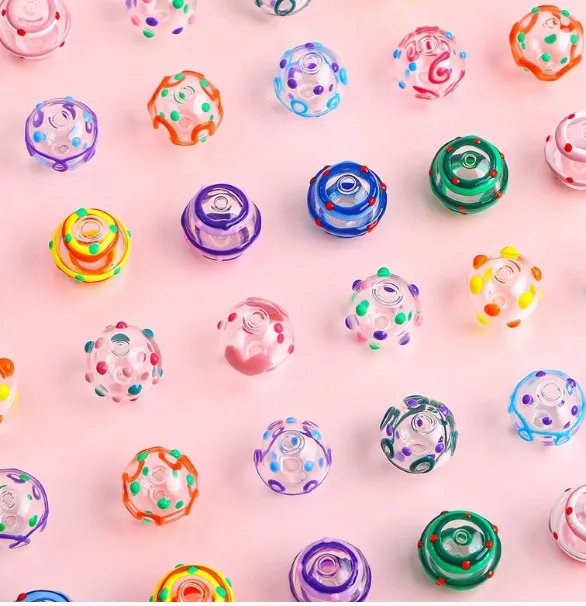 

1pcs 14mm oil dripping glass beads, loose DIY beading materials, handmade earrings, bracelets, jewelry accessories