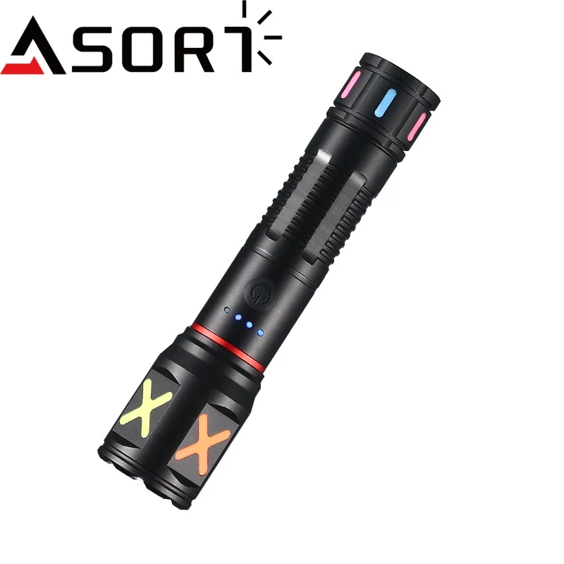 Прочный фонарик флуоресцентная полоса телескопический зум Алюминиевый сплав
