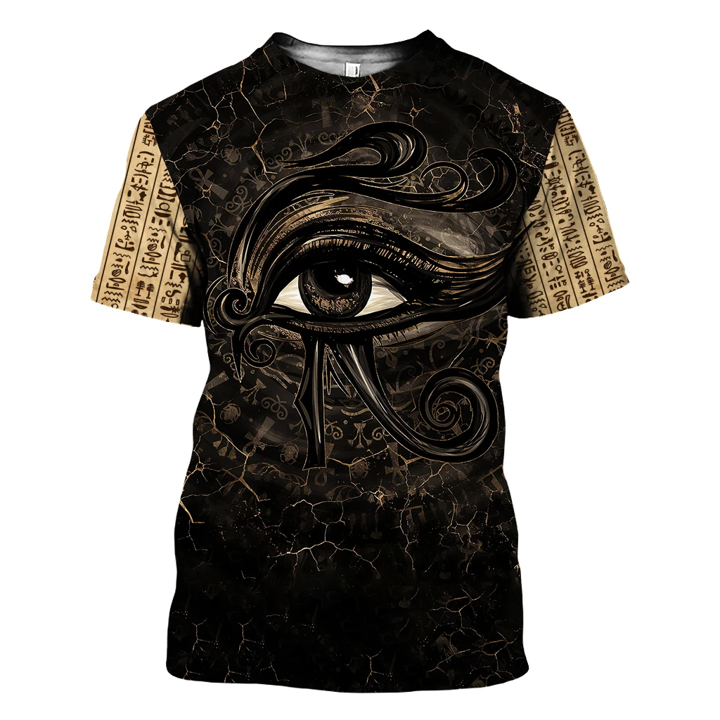

Мужская футболка с принтом египетского Бога глаза хора, летняя быстросохнущая крутая Повседневная модная одежда из полиэстера с круглым вы...