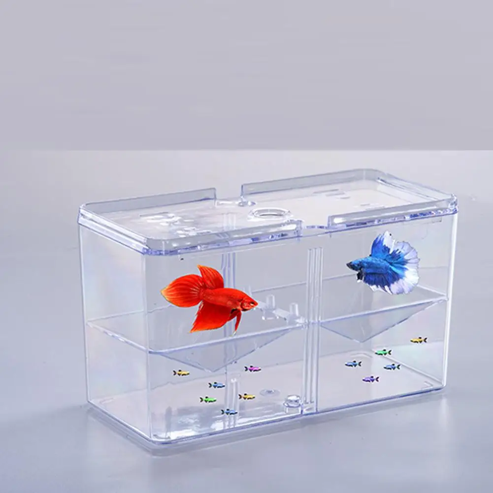 

NEW Mini Fish Tank With Divided Compartments Clear Acrylic Fish Incubator For Sea Monkeys Baby Fishes Shrimp Clownfish
