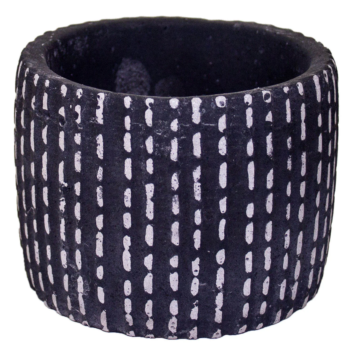 

Veramaya striped tumbled concrete flower pot black 10x12,5 Cm