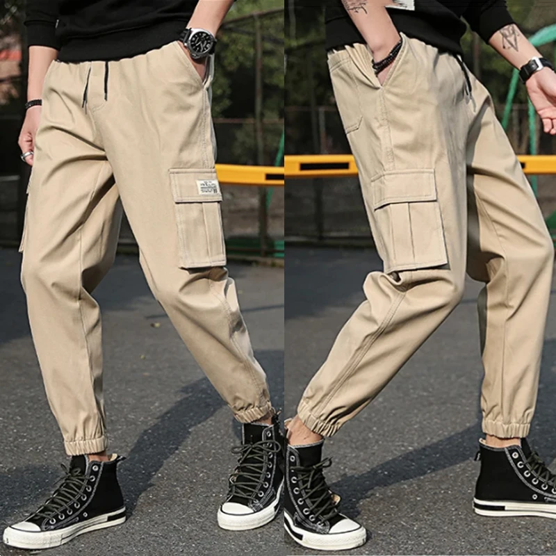 

Men's Cotton Cargo Pants Casual Streetwear 2022 Pockets Joggers Sweatpants Plus Size Loose Harem Pants Pantalons Pour Hommes