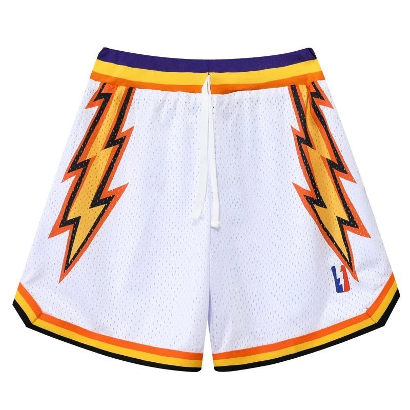 2023 New Basketball Shorts Outdoor Sports Fitness Beach Pants Spliced Printed Elastic Drawstring Waistband Training Ventilation