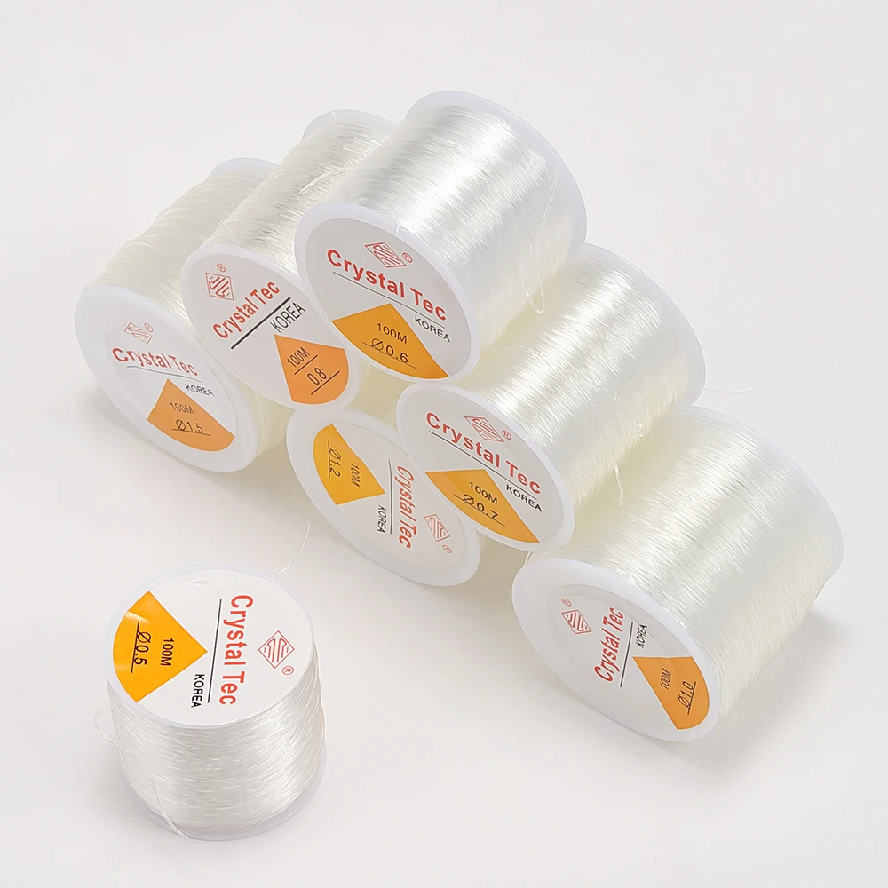 45-100 Meter Clear Crystal String Thread Stretch DIY Beading Cords Elastic Lines Bracelet Necklace Jewelry Making Wire Supplier