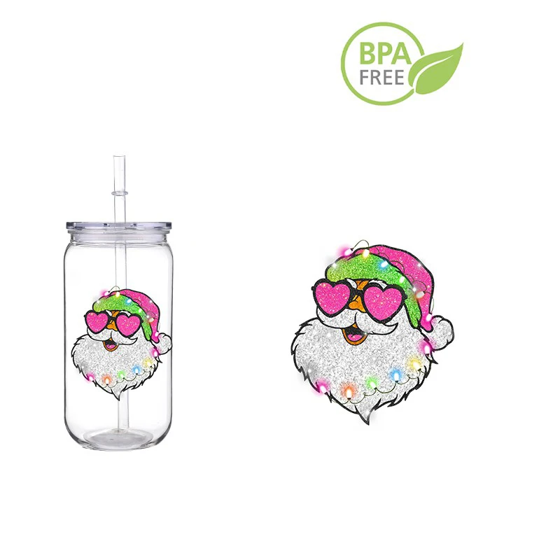 Рождественский ПЭТ DIY Напечатанный на заказ пластиковый стаканчик для переноса 16