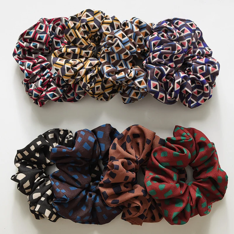 

Fashion Leopard Pattern Hair Rope For Women 2022 Girls Large Intestine Hair Circle Elastic Hair Bands Geometric Hair Accessories