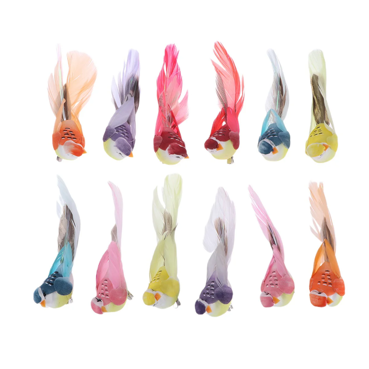 

12 Pcs Christmas Decor Outdor Statue Bird Figurines Bird Decorations Fuax Birds Fake Birds Accessories