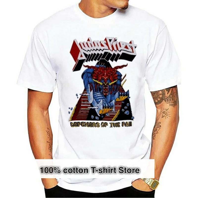 

Judas Priest Shirt Vintage Tshirt 1984 Defenders Of The Faith Tour Heavy Metal Fashion T Shirts Slim Fit O Neck