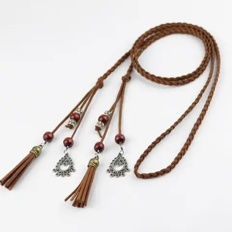 Женский плетеный веревочный пояс