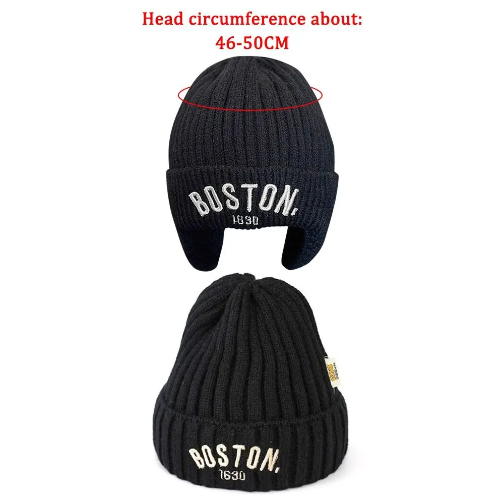 Зимняя теплая шерсть ​ Детская шапка мягкая для защиты ушей шерстяные вязаные