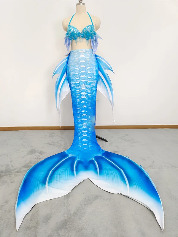 Купальник-Русалка с большим хвостом купальный костюм для взрослых и детей