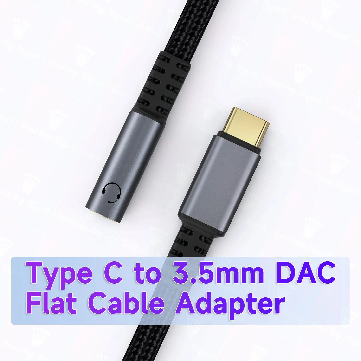 Купи LOCONAQ B01 USB Type C to 3.5mm Jack DAC Earphone Adapter FLAT Slim Portable Converter AUX Audio Cable for Samsung Xiaomi Pixel за 301 рублей в магазине AliExpress