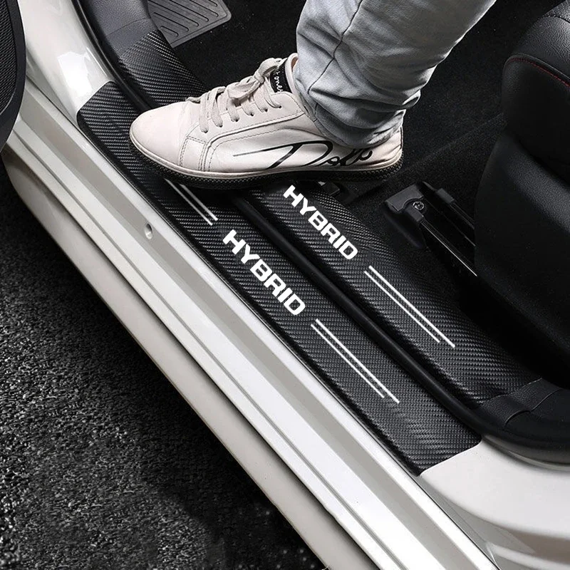 Фото 4/5 шт., защитная наклейка на порог автомобиля из углеродного волокна для Hybrid Synergy Drive Toyota Prius Camry Rav4 yaris Crown Auris для №1