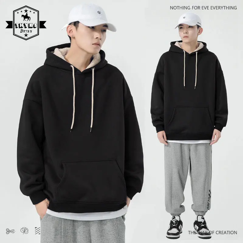 

Autumn Winter Warm Hoodies Men Women Knitted Patchwork Thick Pullovers Causal Loose Vintage Sweaters Couple Coats Mens Clothing